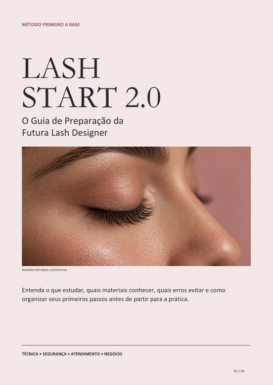 Capa real do Lash Start 2.0: O Guia de Preparação da Futura Lash Designer
